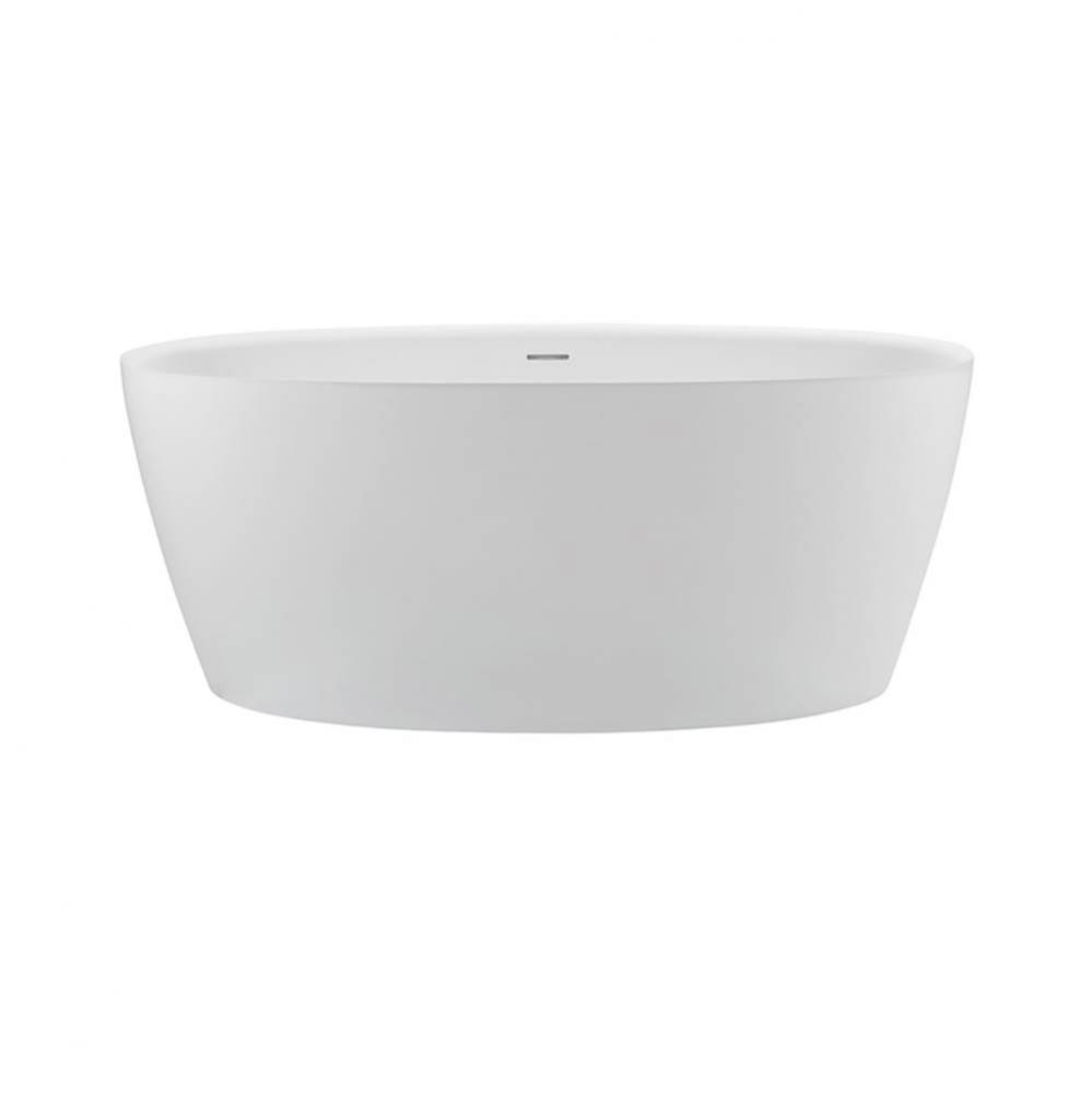 ELENA SCULPTURESTONE FREESTANDING FLAT RIM SOAKER - GLOSS WHITE (58X32)