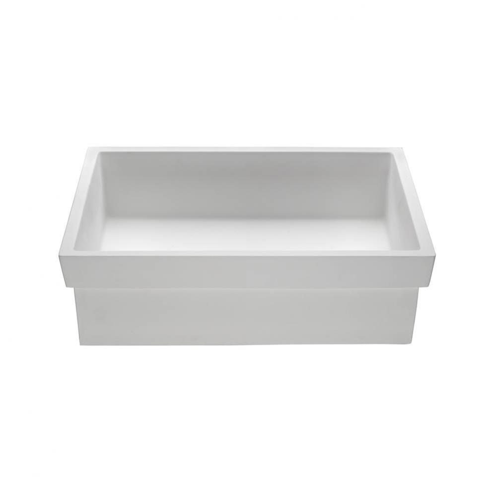CONTINUUM RECTANGLE SCULPTURESTONE SEMI-RECESSED - MATTE WHITE (20.75X16.25)