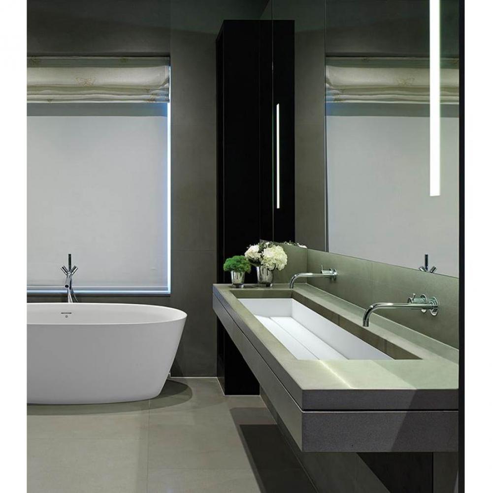 WYMARA 3 SCULPTURESTONE VESSEL DRAIN COVER - MATTE WHITE (39.5X14.5)