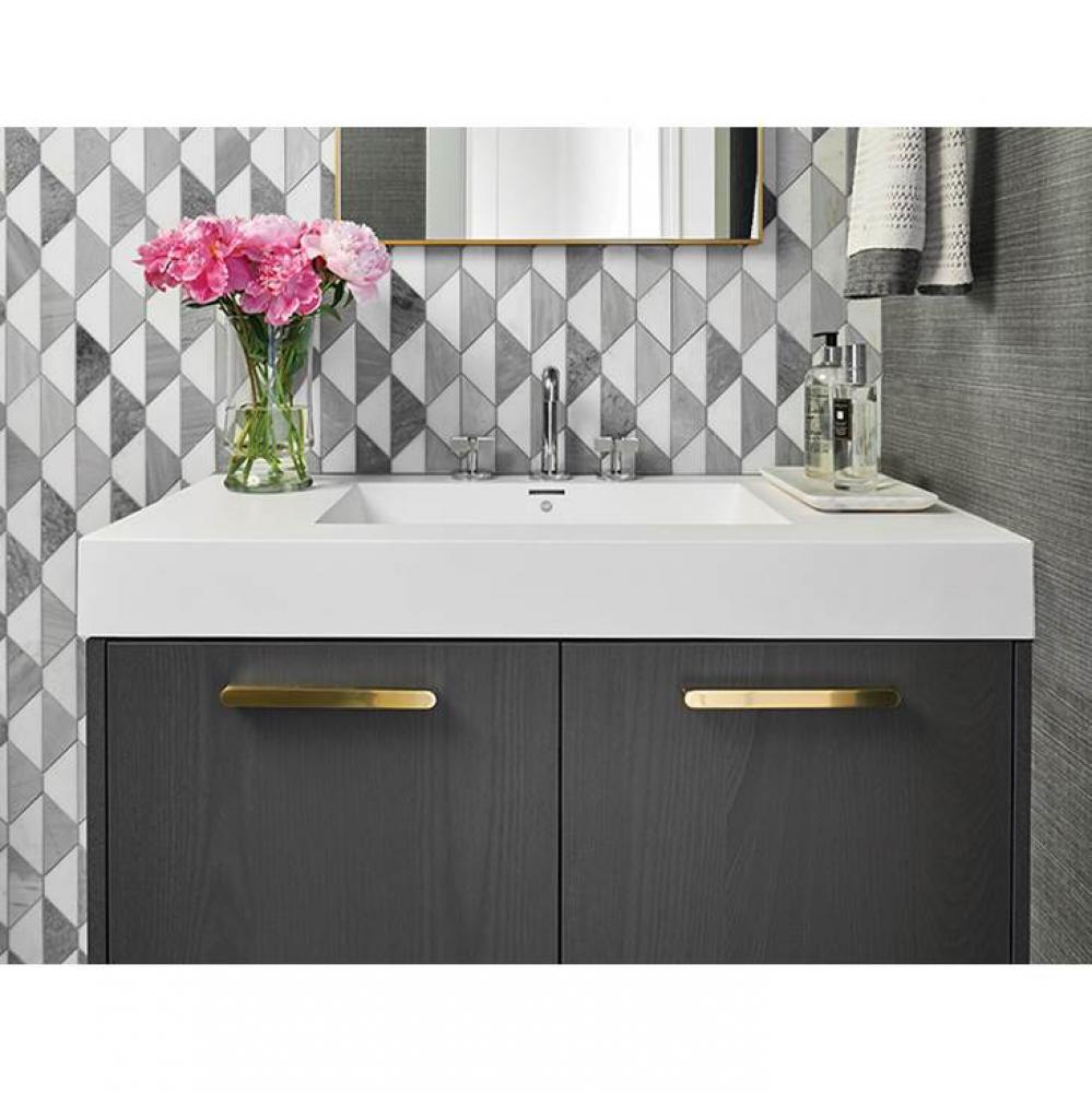 Petra 4 Sculpturestone Counter Sink Single Bowl Up To 36''- Gloss White