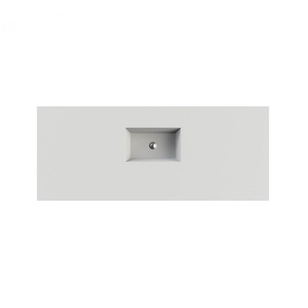 PETRA 9 SCULPTURESTONE COUNTER SINK DOUBLE BOWL  UP TO 50''- GLOSS WHITE