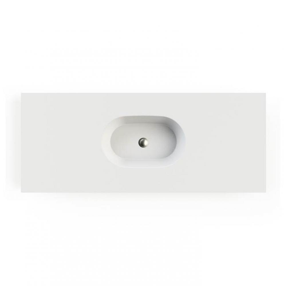 Leona 1 Sculpturestone Counter Sink Single Bowl Up To 56''- Gloss White