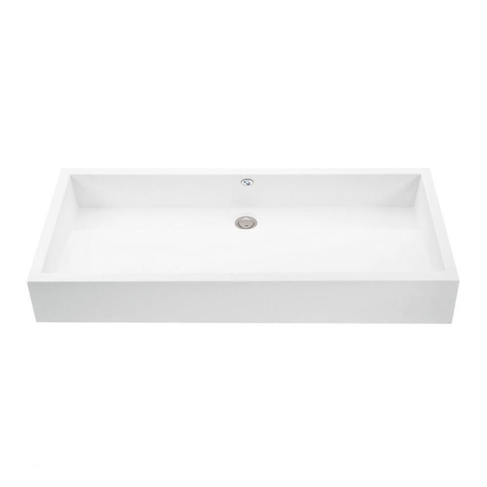 WYMARA 2 SCULPTURESTONE VESSEL DRAIN COVER - MATTE WHITE (35.5X15.75)