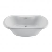 MTI Baths AST182B-BI - MELINDA 6 ACRYLIC CXL FREESTANDING FAUCET DECK W/PEDESTAL AIR BATH - BISCUIT (71.625X35.5)