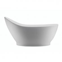 MTI Baths S199B-WH-MT - SAVOY SCULPTURESTONE FREESTANDING SOAKER WITH PEDESTAL - MATTE WHITE (65.75x34.25)