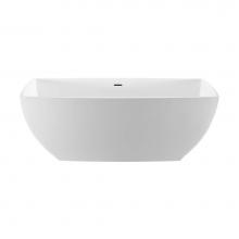 MTI Baths S218-WH-MT - ADRIAN 2 SCULPTURESTONE FREESTANDING/UNDERMOUNT SOAKER - MATTE WHITE (67.5X35.5)