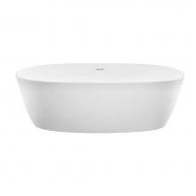 MTI Baths AST220R-WH-MT - ELENA SCULPTURESTONE FREESTANDING ROLLED RIM AIR BATH - MATTE WHITE (65X32)