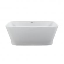 MTI Baths S223-WH-MT - ADDISON 5 SCULPTURESTONE FREESTANDING/UNDERMOUNT SOAKER - MATTE WHITE (58X30)