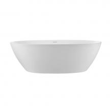 MTI Baths S244BGL-WH - ALISSA SCULPTURESTONE FREESTANDING/UNDERMOUNT W/BASE SOAKER - GLOSS WHITE (70.5x37)