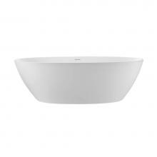 MTI Baths S247B-WH-MT - ALISSA SCULPTURESTONE FREESTANDING/UNDERMOUNT W/BASE SOAKER - MATTE WHITE (62X32)