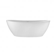 MTI Baths S248BGL-WH - ELISE SCULPTURESTONE FREESTANDING INTEGRAL PEDESTAL SOAKER - GLOSS WHITE (62.25X32)