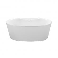 MTI Baths S255-WH - ADEL 2 ACRYLIC CXL FREESTANDING FAUCET DECK  SOAKER - WHITE (57.25X31.5)