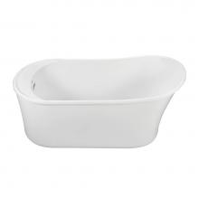 MTI Baths AST267DM-WH - ERYN DOLOMATTE FREESTANDING SLIPPER WITH DECK AIR BATH - WHITE 60X29.5