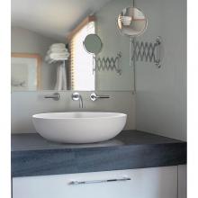 MTI Baths MTCS721FGL-WH - LUNA 2 SCULPTURESTONE VESSEL FLAT RIM - GLOSS WHITE (15.75)