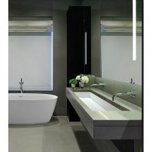 MTI Baths MTCS764-WH-MT - WYMARA 3 SCULPTURESTONE VESSEL DRAIN COVER - MATTE WHITE (39.5X14.5)