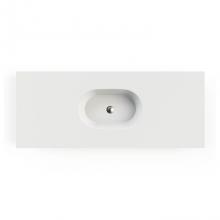 MTI Baths C850S56-WH-GL - Leona 1 Sculpturestone Counter Sink Single Bowl Up To 56''- Gloss White