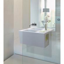 MTI Baths VSWM3015-WH-MT-RH - PETRA 2 SCULPTURESTONE WALL-MOUNTED VANITY W/STORAGE - RIGHT HAND - MATTE WHITE (30X15)