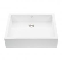 MTI Baths MTCS712-WH-MT - WYMARA 1 SCULPTURESTONE VESSEL DRAIN COVER - MATTE WHITE (20X16)