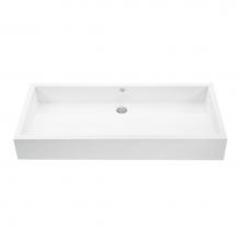 MTI Baths MTCS713-WH-MT - WYMARA 2 SCULPTURESTONE VESSEL DRAIN COVER - MATTE WHITE (35.5X15.75)