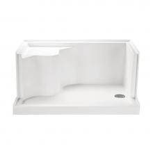 MTI Baths SB6032SEATBILH - 6032 ACRYLIC CXL LH DRAIN INTEGRAL SEAT/TILE FLANGE - BISCUIT