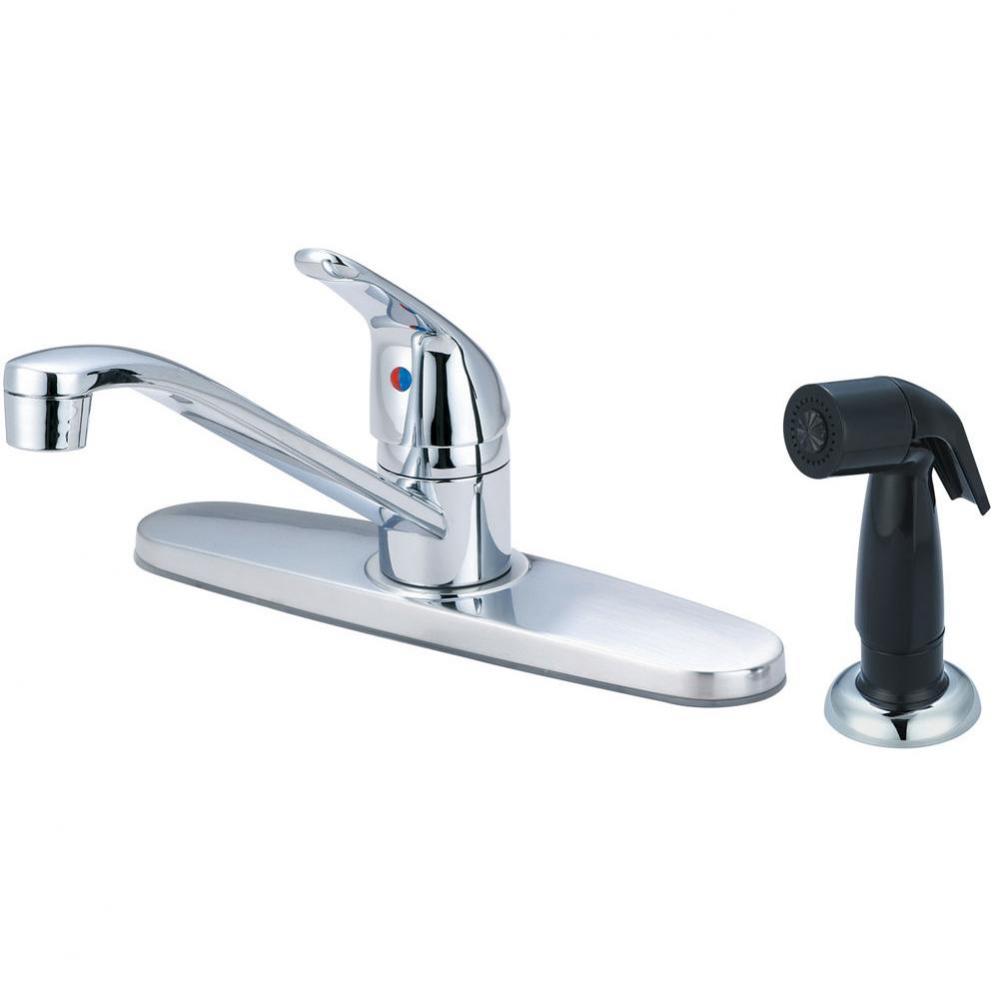 KITCHEN-8'' SINGLE METAL LVR HDL SWIVL SPT W/SIDE SPRAY-CP