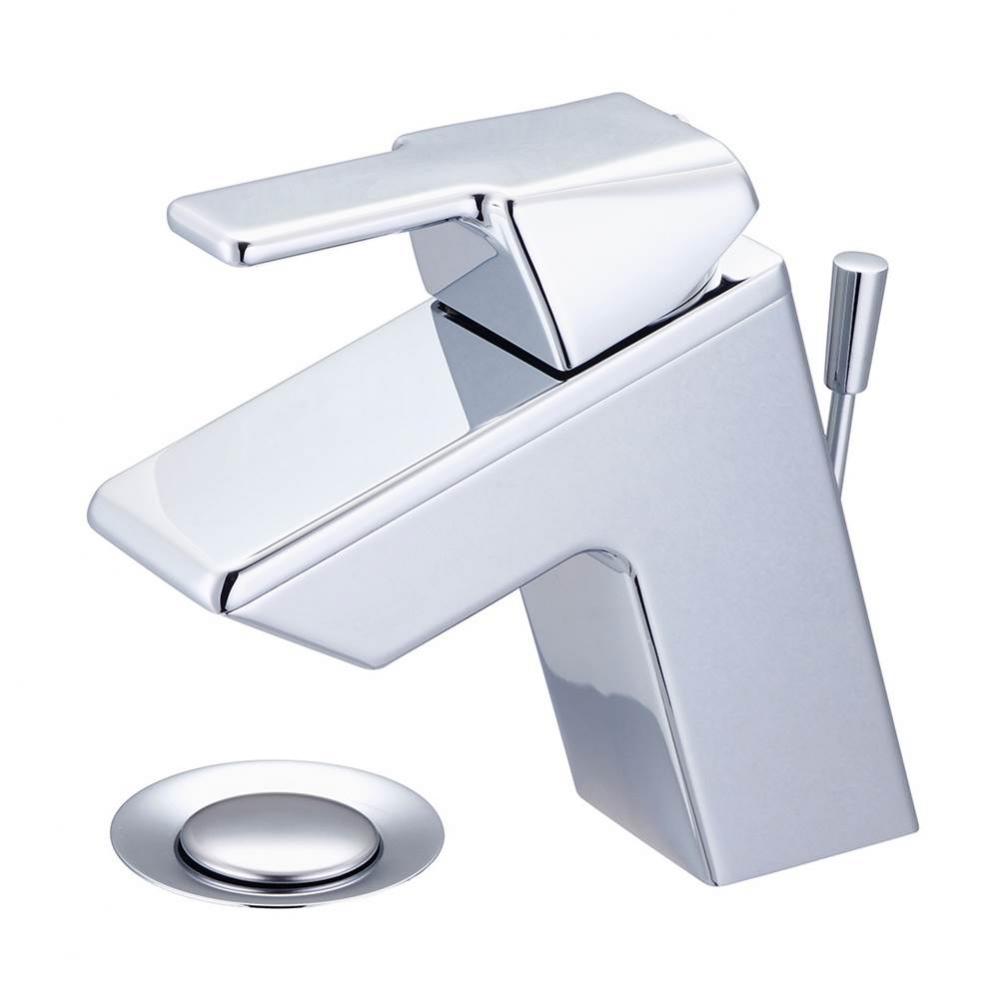 LAV-1-HOLE SINGLE LVR HDL W/BRASS POP-UP DRAIN 3/8'' FLEX B-PACK-CP