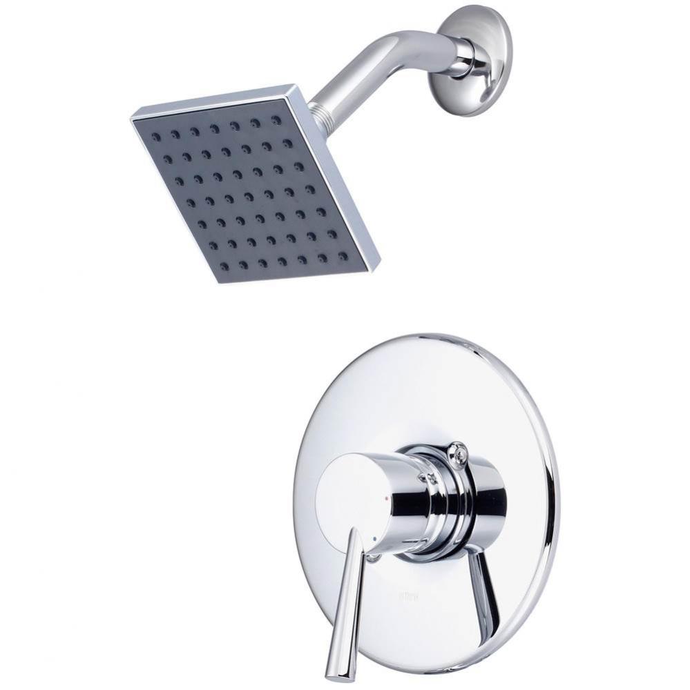 SHOWER TRIM SET-LVR HDL SINGLE FUNC 4'' SQUARE SHWR-CP