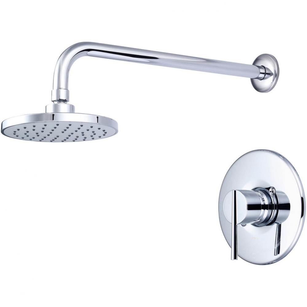 SHOWER TRIM SET-LVR HDL SINGLE FUNC 6'' RAIN SHWR 15'' ARM-CP