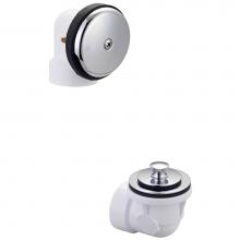 Olympia D-820HE-PVC - OVERFLOW-1-HOLE FACE PLATE AND WASTE PVC HALF KIT-CP