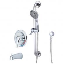 Olympia T-2301-ADA - TUB TRIM SET-METAL LVR HDL COMBO DVR TUB SPT W/HANDHELD SET-CP