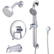 Olympia TD-2370-ADA - TUB and SHWR TRIM SET-LVR HDL COMBO DVR TUB SPT W/ESCUTCHEON SINGLE FUNC SHWR-CP
