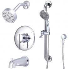 Olympia TD-2380-ADA - TUB and SHWR TRIM SET-METAL LVR HDL COMBO DVR TUB SPT SHWR W/HANDHELD SET-CP