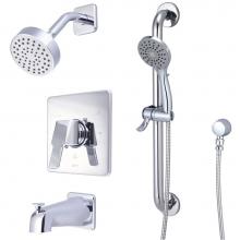 Olympia TD-2390-ADA - TUB and SHWR TRIM SET-LVR HDL COMBO DVR TUB SPT W/ESCUTCHEON SINGLE FUNC SHWR-CP