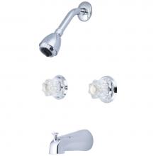 Olympia P-1240 - TUB and SHWR SET-8'' TWO ACRYLIC ROUND HDL 1/2'' IPS DVR TUB SPT SINGLE FUNC S