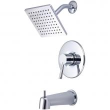 Olympia T-2374-6S - TUB and SHWR TRIM SET-LVR HDL EXT. COMBO DVR TUB SPT W/ESCUTCHEON SINGLE FUNC 6'' SQUARE
