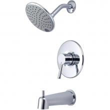 Olympia T-2374 - TUB and SHWR TRIM SET-LVR HDL EXT. COMBO DVR TUB SPT W/ESCUTCHEON SINGLE FUNC RAIN SHWR-CP