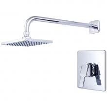 Olympia T-2395-6L - SHOWER TRIM SET-LVR HDL SINGLE FUNC 6'' SQUARE SHWR 15'' ARM-CP