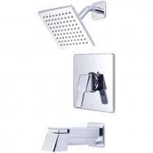 Olympia T-2398-6 - TUB and SHWR TRIM SET-LVR HDL EXT. COMBO DVR TUB SPT W/ESCUTCHEON SINGLE FUNC 6'' SQUARE