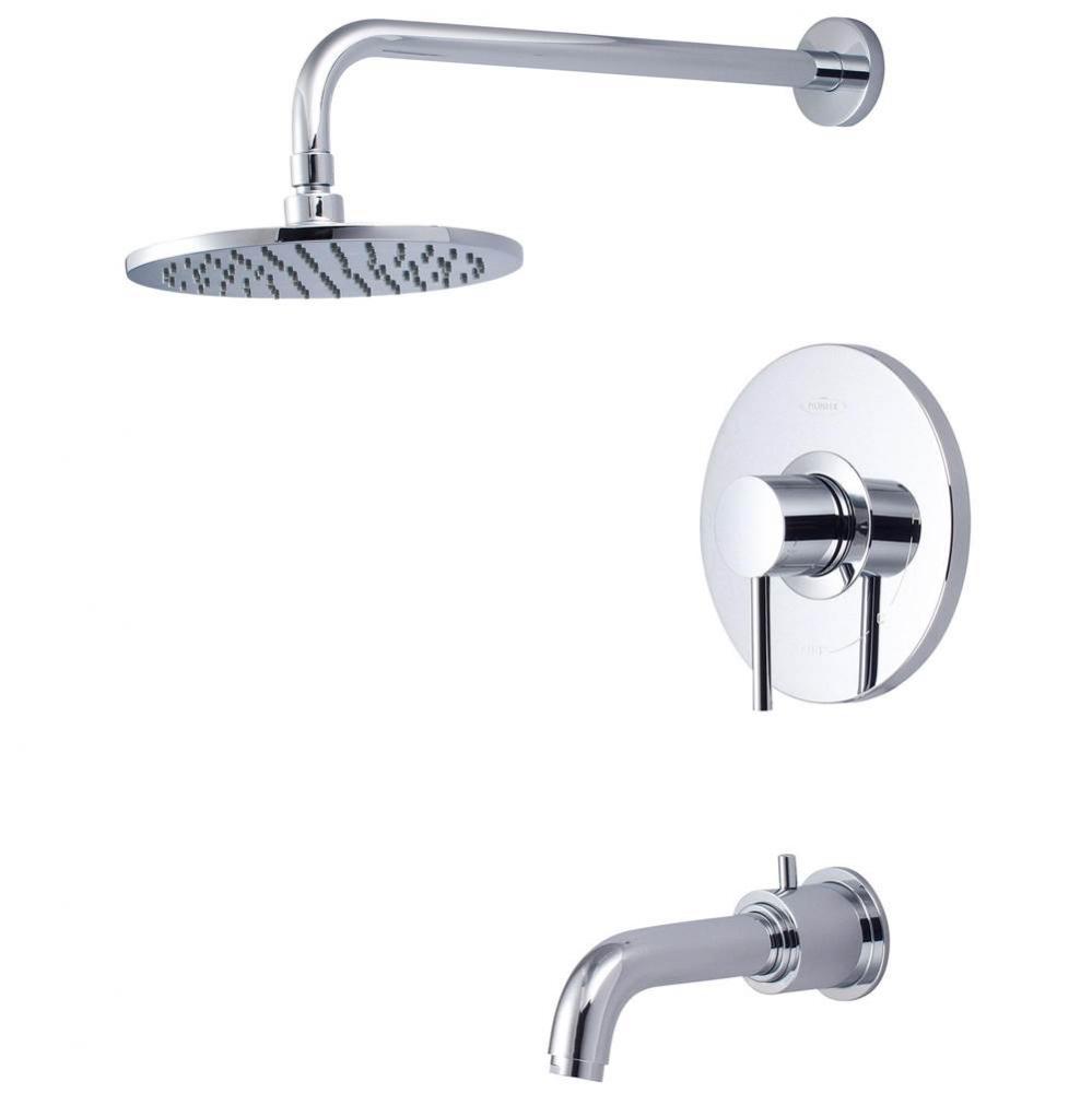 Tub and Shower Trim Set-Motegi Lever Handle Diverter Spout 8'' Rain Shower 15'&apos