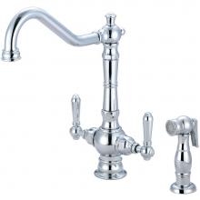 Pioneer 2AM401 - Kit-Americana Two Hole Two Lvr Hdls W/Side Spray 3/8'' Flex-Cp