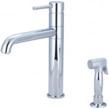 Pioneer 2MT161H - Kit-Motegi 2-Hole Single Lvr Hdl Bent Nose Swivel Spt W/Side Spray 3/8'' Flex-Cp