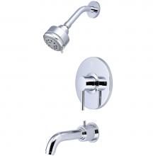 Pioneer T-4MT110 - Tub and Shower Trim Set-Motegi Lever Handle Diverter Spout Five Func Shower-CP