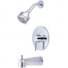 Pioneer T-4MT111 - Tub and Shower Trim Set-Motegi Lever Handle Combo Diverter Spout Five Func Shower-CP