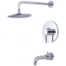 Pioneer T-4MT115 - Tub and Shower Trim Set-Motegi Lever Handle Diverter Spout 8'' Rain Shower 15'&apos