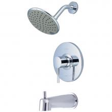 Pioneer T-4MT131 - Tub and Shower Trim Set-Motegi Lever Handle Combo Diverter Spout 6'' Rain Shower-CP