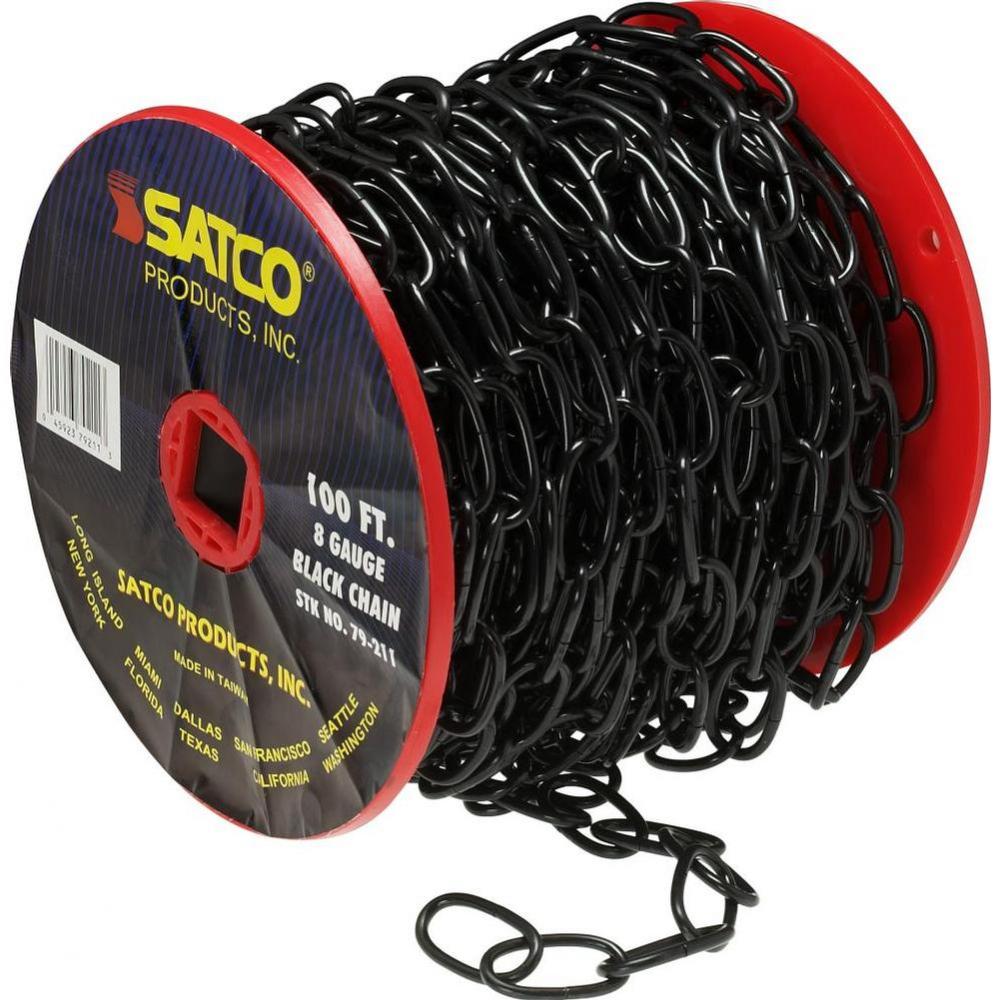 100 ft Reel Chain Black 8 ga