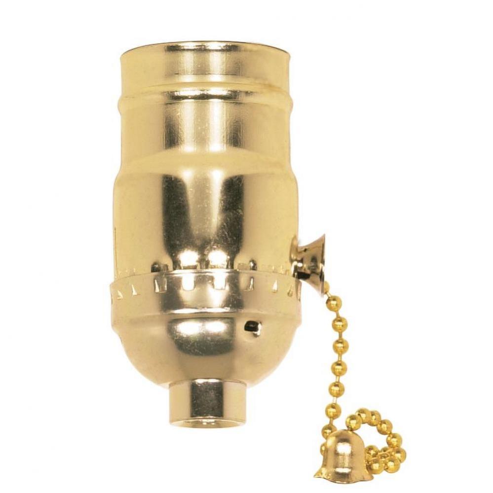Brite Gilt Finish Pull Chain Socket 1/8 Cap LSS