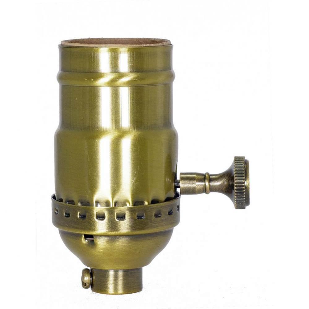 Reg Antique Brass 3 Way Turn Knob Solid Brass Socket