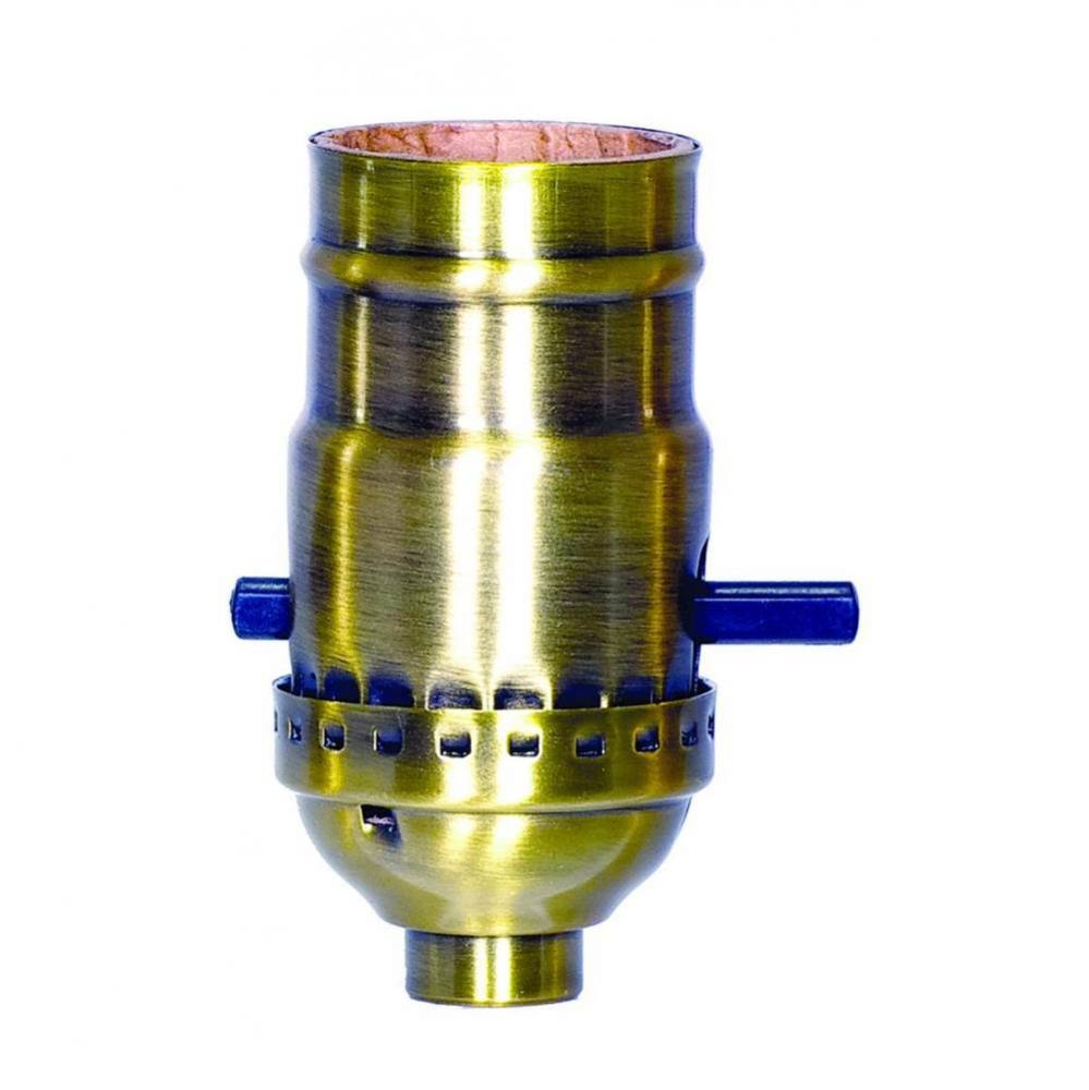 Reg Antique Brass Solid Brass On/Off Push Socket