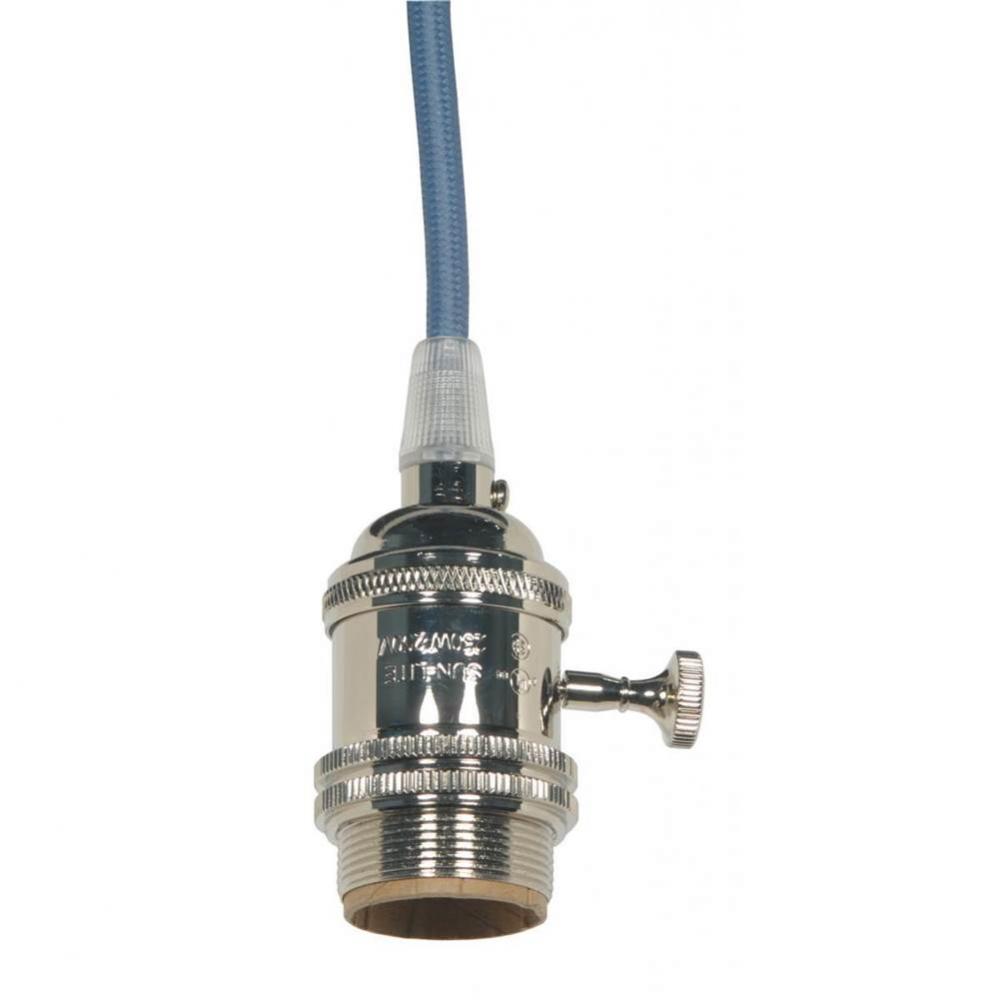 Nickel 4 Pc Solid Brass On/Off T/k Socket